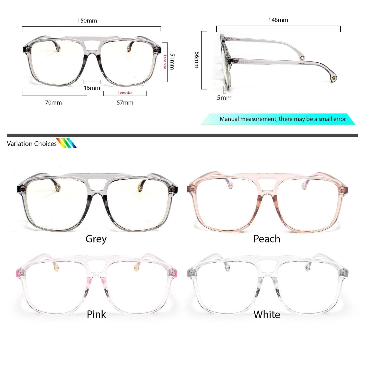 Peculiar ASHLEY Square FLEX TR90 Frame Anti Radiation Glasses UV400 - peculiareyewear