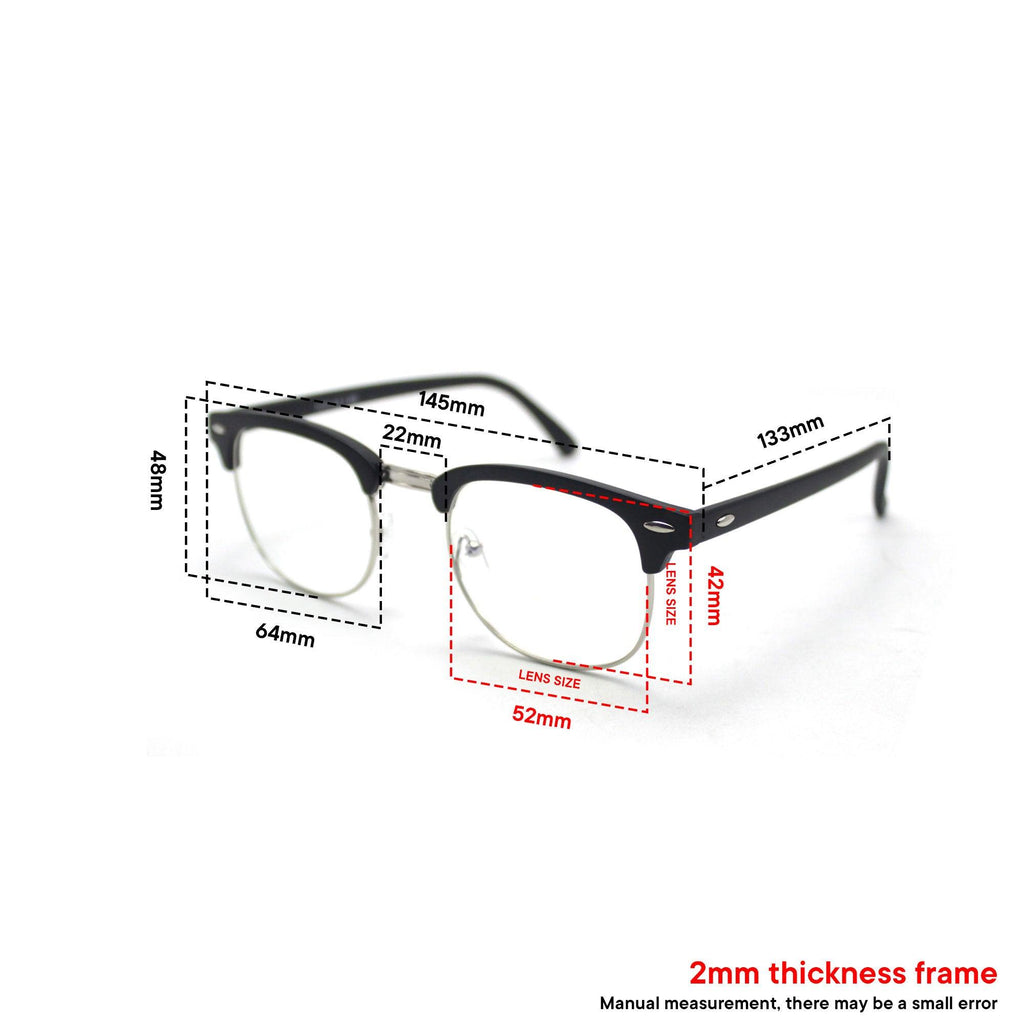 Peculiar CLUBMASTER Square Polycarbonate Frame Anti Radiation Glasses UV400 - peculiareyewear