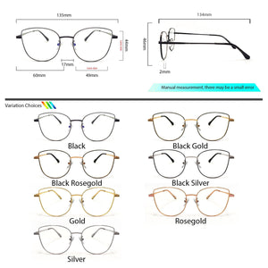 Peculiar ANA Cat Eye Stainless Steel Frame Anti Radiation Glasses UV400 - peculiareyewear