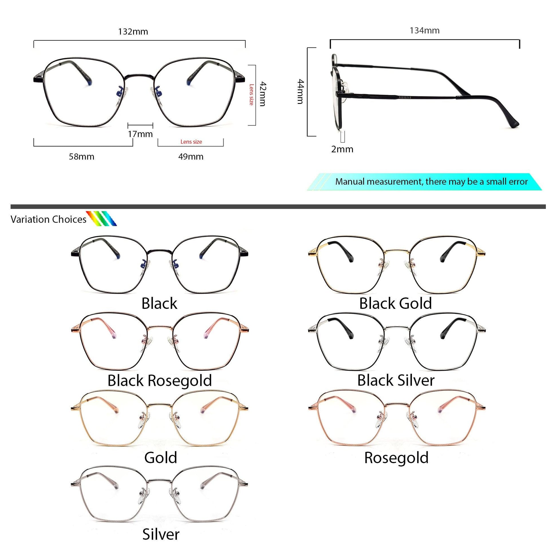 Peculiar ARA Cat Eye Stainless Steel Frame Anti Radiation Glasses UV400 - peculiareyewear