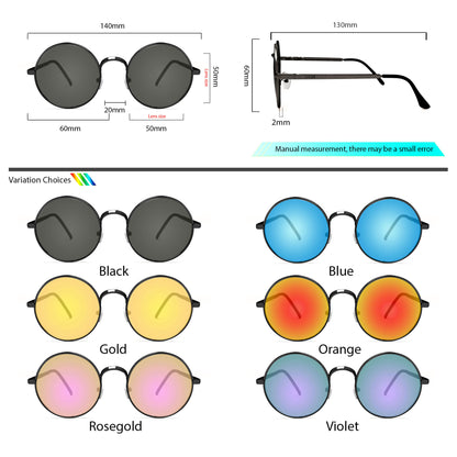 Peculiar Eyewear ELI Black Round Metal Frame Sunglasses Shades For Men and Women