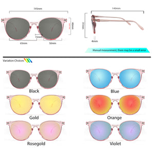 Peculiar Eyewear ANDY Pink Round Acetate Frame Sunglasses Shades For Men and Women