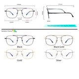Peculiar ASH Aviator Square Stainless Steel Frame Anti Radiation Glasses UV400