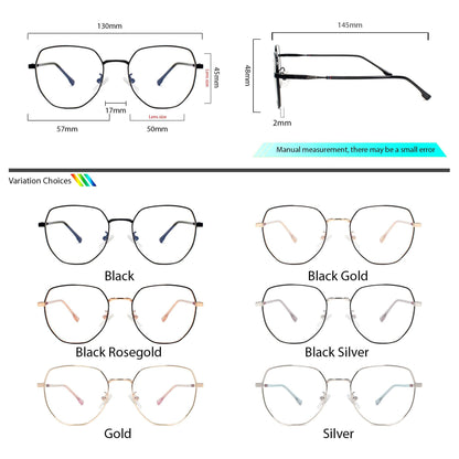 Peculiar KAI Deco Metallic Frame Anti Radiation Glasses UV400 for Men and Women - peculiareyewear