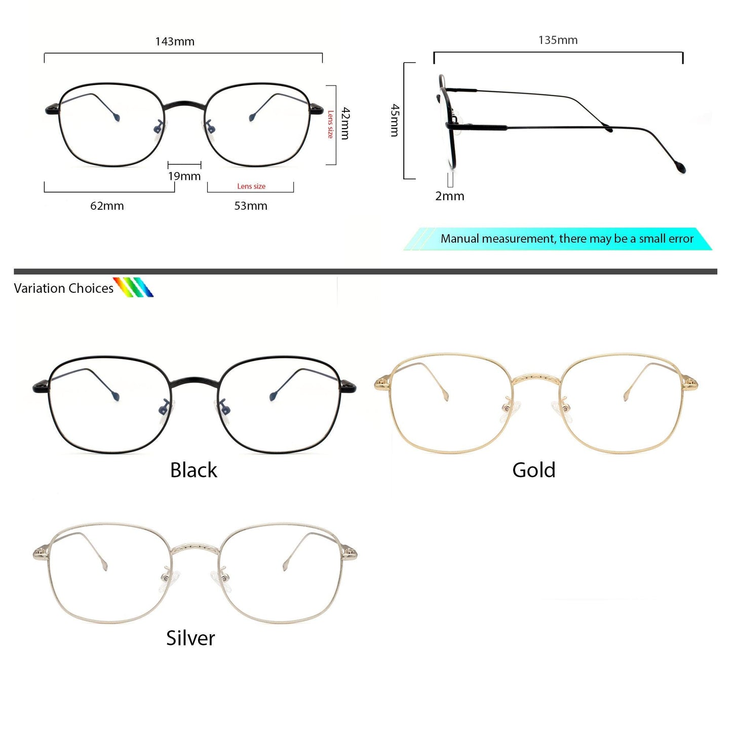 Peculiar STEFAN Square Frame Anti Radiation Glasses UV400 - peculiareyewear