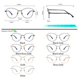 Peculiar ZET Cat Eye Stainless Steel Frame Anti Radiation Glasses UV400 - peculiareyewear