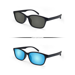 Peculiar Eyewear XANDER Black Rectangle Acetate Frame Sunglasses Shades For Men and Women