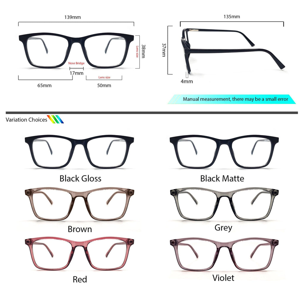 Peculiar ONYX Square FLEX TR90 Frame Anti Radiation Glasses UV400 - peculiareyewear
