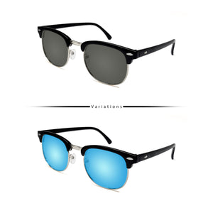Peculiar Eyewear CLUBMASTER BlackSilver Square Acetate Frame Sunglasses Shades For Men and Women