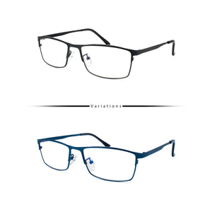 Peculiar YANO Rectangle Stainless Frame Anti Radiation Glasses  UV400 - peculiareyewear