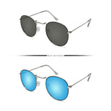 Peculiar Eyewear LOUISE BlackSilver Round Metal Frame Sunglasses Shades For Men and Women