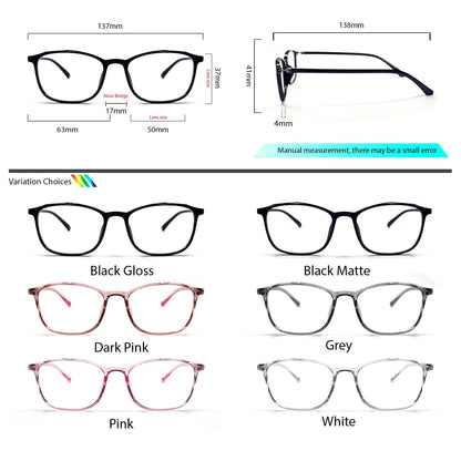 Peculiar DEL Rectangle FLEX TR90 Frame Anti Radiation Glasses UV400 - peculiareyewear
