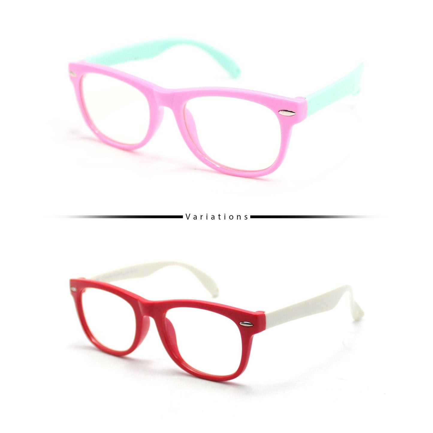 Peculiar PARKER Square KIDS FLEX TR90 Rubberized Frame Anti Radiation Glasses UV400 (1- 4 Years Old ) - peculiareyewear