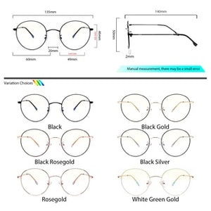 Peculiar SKY Round Metal Frame Anti Radiation Glasses UV400