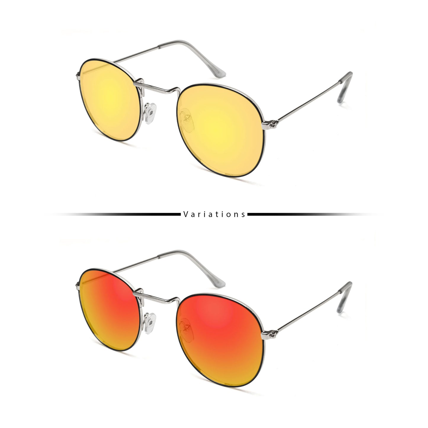 Peculiar Eyewear LOUISE BlackSilver Round Metal Frame Sunglasses Shades For Men and Women