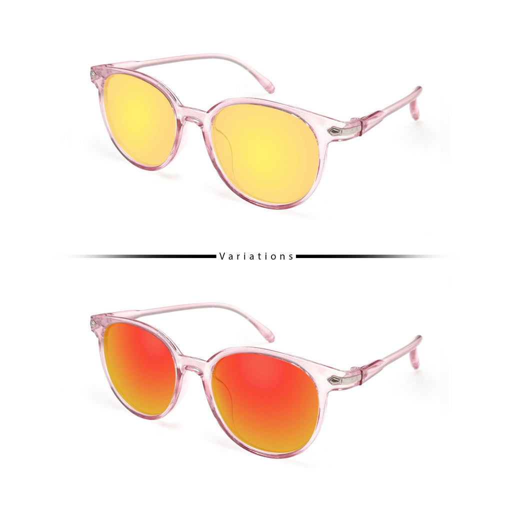 Peculiar Eyewear ANDY Pink Round Acetate Frame Sunglasses Shades For Men and Women