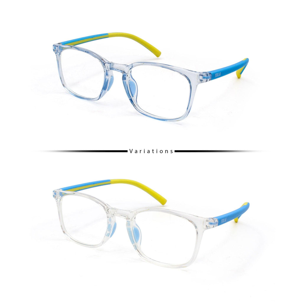 Peculiar JILLIAN Rectangle KIDS FLEX TR90 Rubberized Frame Anti Radiation Glasses UV400 (5-10 yrs old) - peculiareyewear