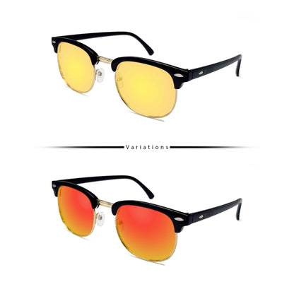 Peculiar Eyewear CLUBMASTER BlackGold Square Acetate Frame Sunglasses Shades For Men and Women