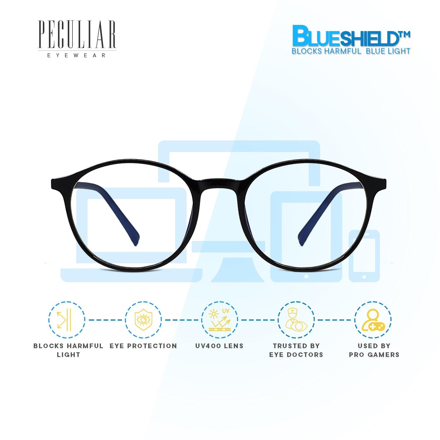 Peculiar KLEE Round FLEX TR90 Frame Anti Radiation Glasses UV400 - peculiareyewear