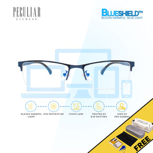 Peculiar SAGE Square Stainless Steel Frame Anti Radiation Glasses UV400
