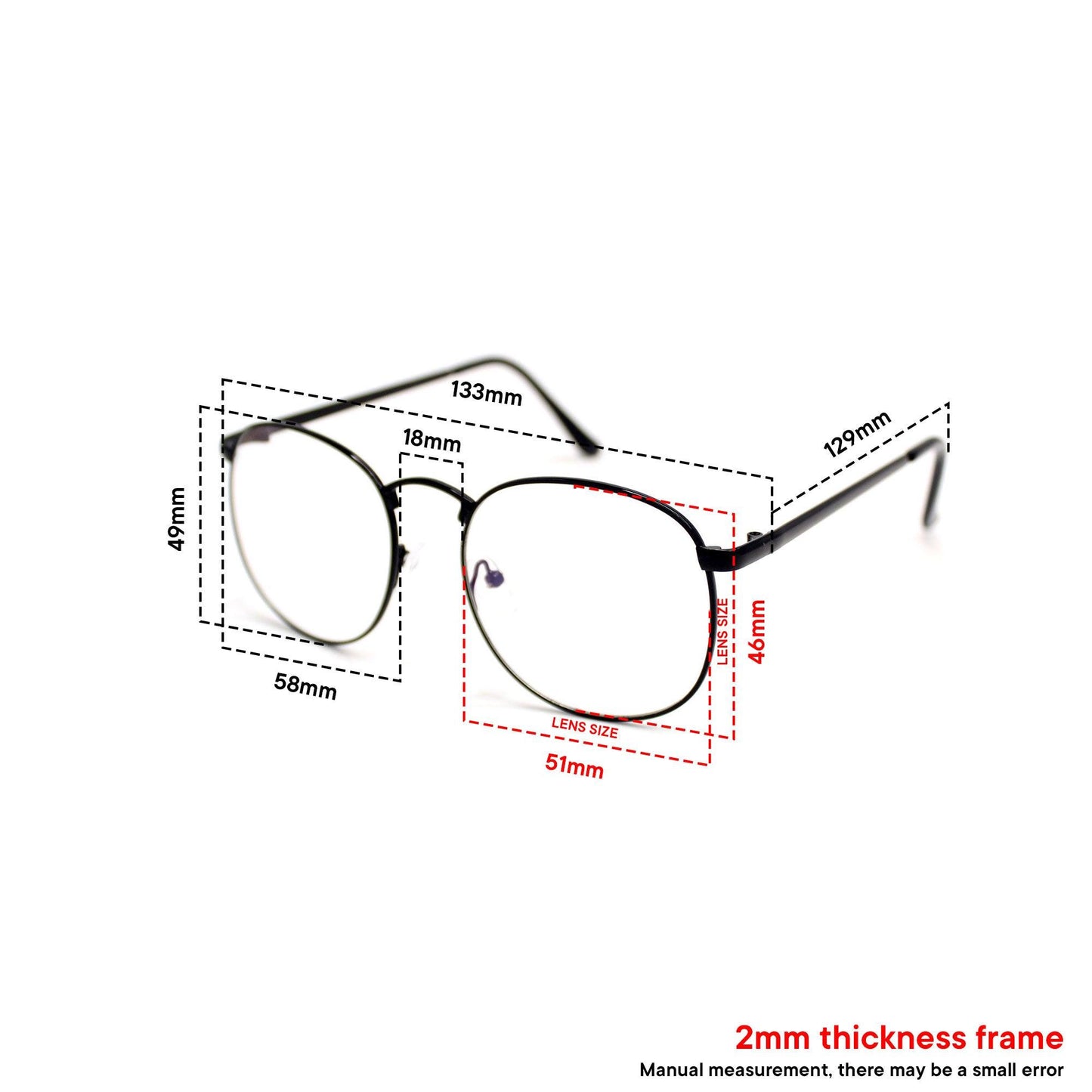 Peculiar HUGO Square Alloy (3x Metal Plating) Frame Anti Radiation Glasses UV400 - peculiareyewear