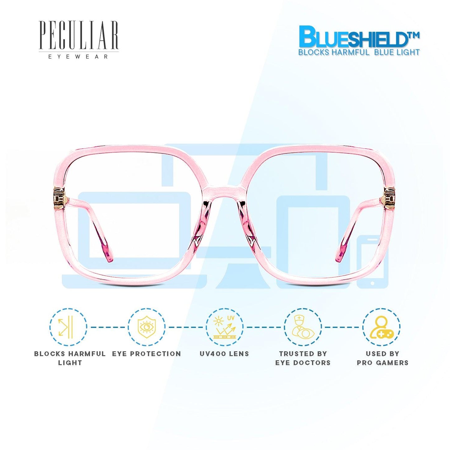 Peculiar ARCHIE Square Anti Radiation Glasses UV400 - peculiareyewear