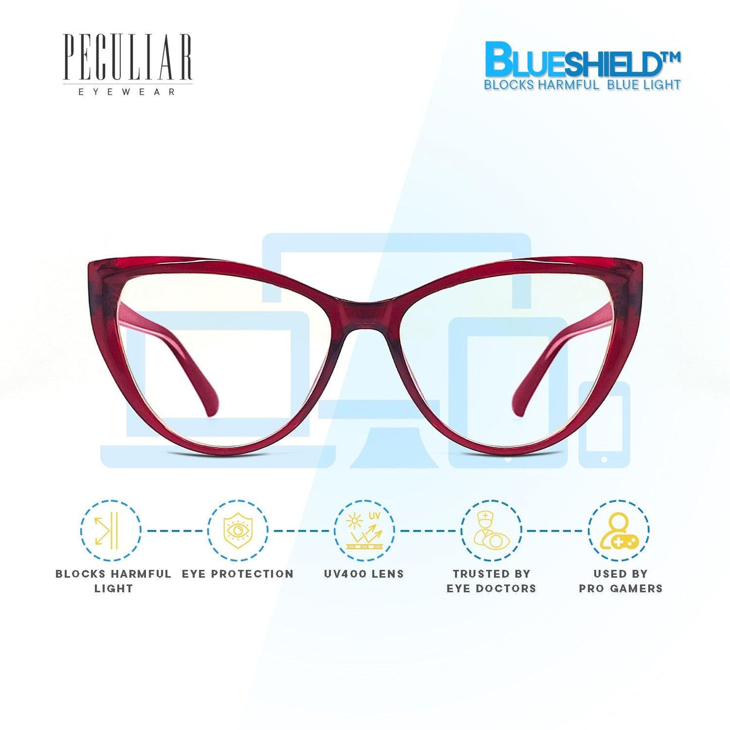 Peculiar SYLVIA Cat Eye Frame Anti Radiation Glasses  UV400 - peculiareyewear