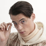 Peculiar ZION Round Stainless Steel Frame Anti Radiation Glasses  UV400 - peculiareyewear