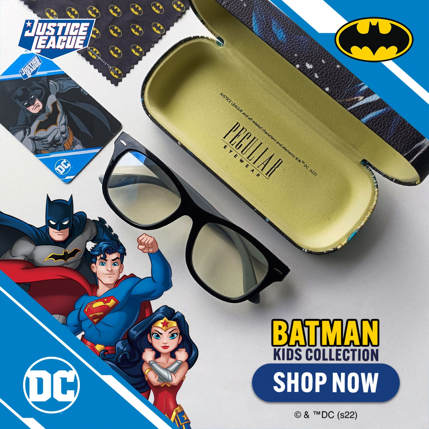 Justice League X Peculiar BATMAN Kids Collection  Eyeglasses Anti-radiation Computer Eyewear
