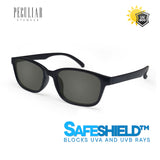 Peculiar Eyewear XANDER Black Rectangle Acetate Frame Sunglasses Shades For Men and Women