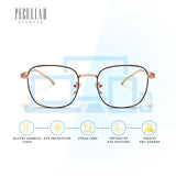 Peculiar NEIL Square Stainless Steel Frame Anti Radiation Glasses UV400 - peculiareyewear