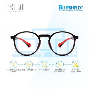 Peculiar BRAD Round KIDS FLEX TR90 Rubberized Frame Anti Radiation Glasses UV400 (4-8 Years Old) - peculiareyewear