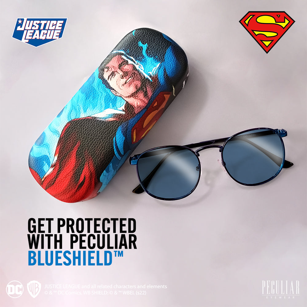Justice League X Peculiar SUPERMAN Square Polycarbonate Frame Anti Radiation Glasses UV400
