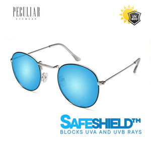 Peculiar Eyewear LOUISE BlackSilver Round Metal Frame Sunglasses Shades For Men and Women