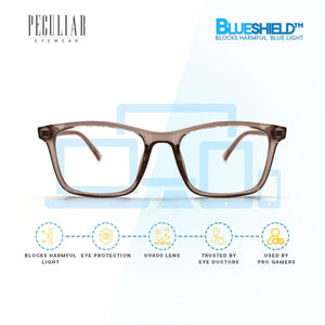 Peculiar ONYX Square FLEX TR90 Frame Anti Radiation Glasses UV400 - peculiareyewear