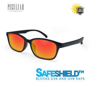 Peculiar Eyewear XANDER Black Rectangle Acetate Frame Sunglasses Shades For Men and Women