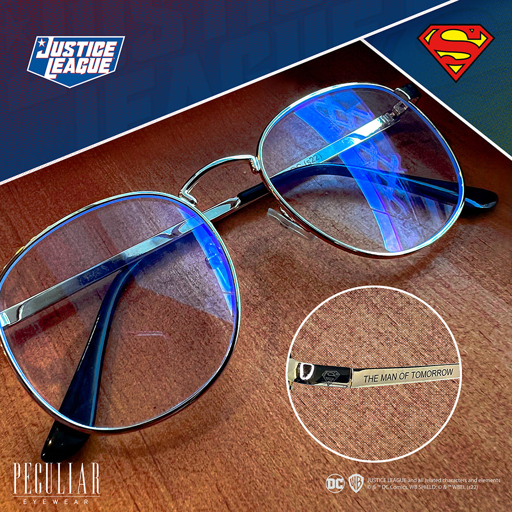 Justice League X Peculiar SUPERMAN Square Polycarbonate Frame Anti Radiation Glasses UV400