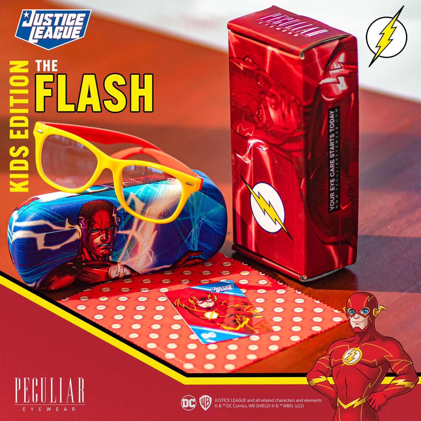 Justice League X Peculiar THE FLASH Kids Collection  Eyeglasses Anti-radiation Computer Eyewear