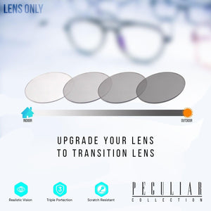 Peculiar Photochromic TransitionPRO Lens PRO Lens Upgrade Lens Upgrade(Lens Only) - Peculiar Advance Anti-radiation Ultralight Weight Photochromic Vision Eye Glasses Transition Lenses Blue Light Lens UV400 - peculiareyewear
