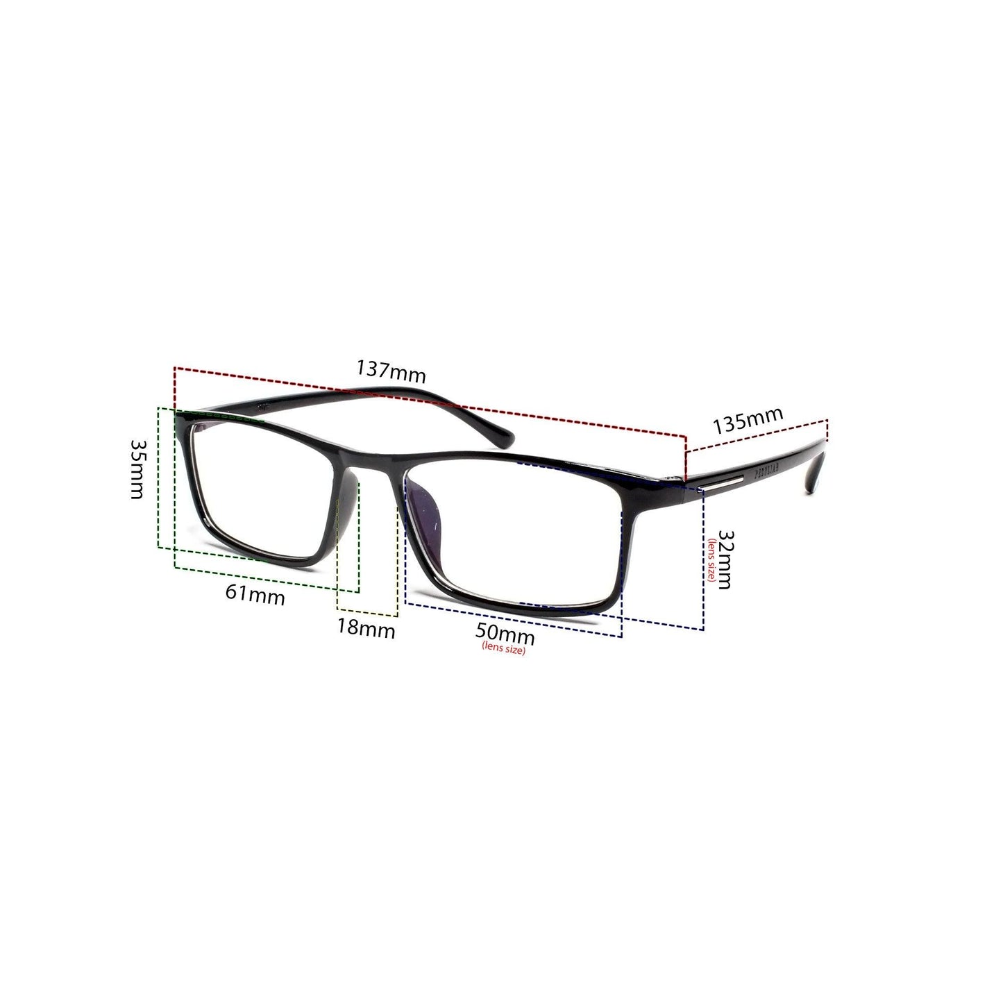 Peculiar  FLORENCE Square Polycarbonate Frame Anti Radiation Glasses UV400 - peculiareyewear