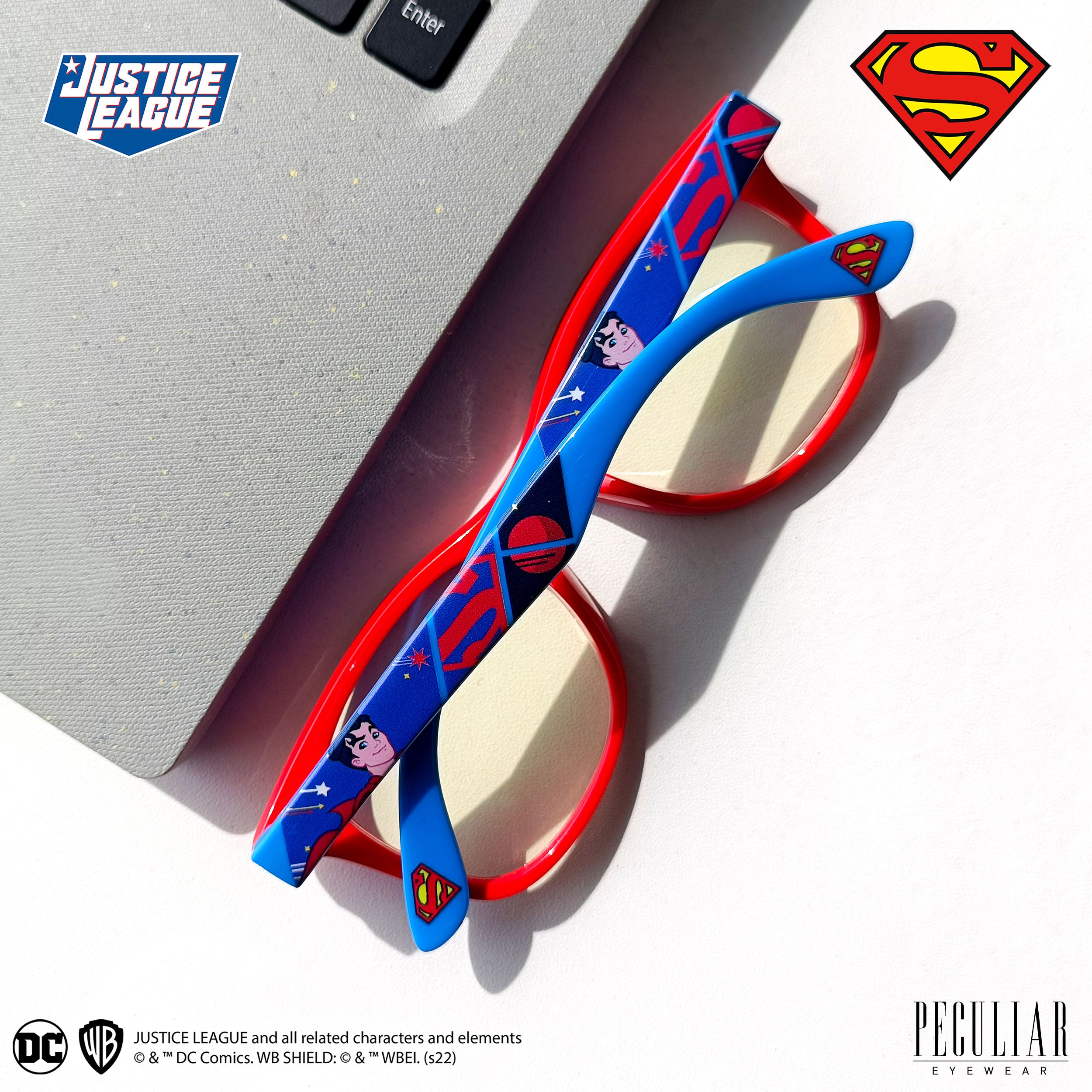 Justice League X Peculiar SUPERMAN Kids Collection Eyeglasses Anti rad peculiareyewear