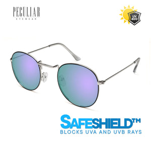 Peculiar Eyewear LOUISE BlackSilver Round Metal Frame Sunglasses Shades For Men and Women