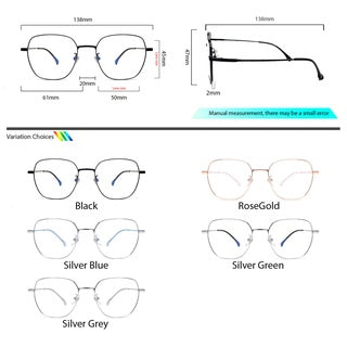 Peculiar RHYS Square B-Titanium Frame Anti Radiation Glasses UV400